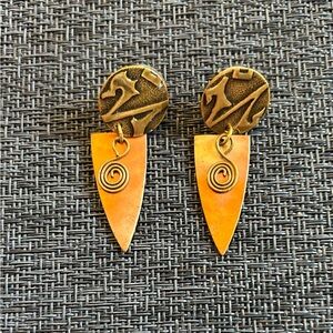 Gold and Copper Earrings